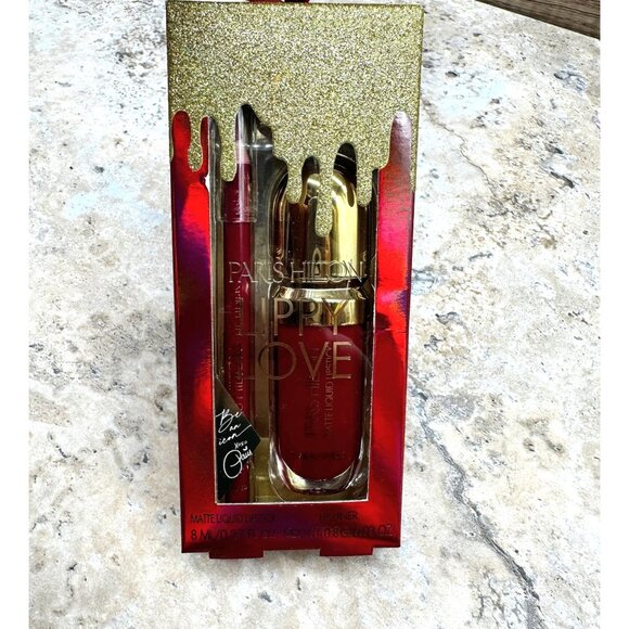 Lot of 3 Paris Hilton Lippy Love Matte Liquid Lipstick Lip Liner Kit New - Picture 3 of 9